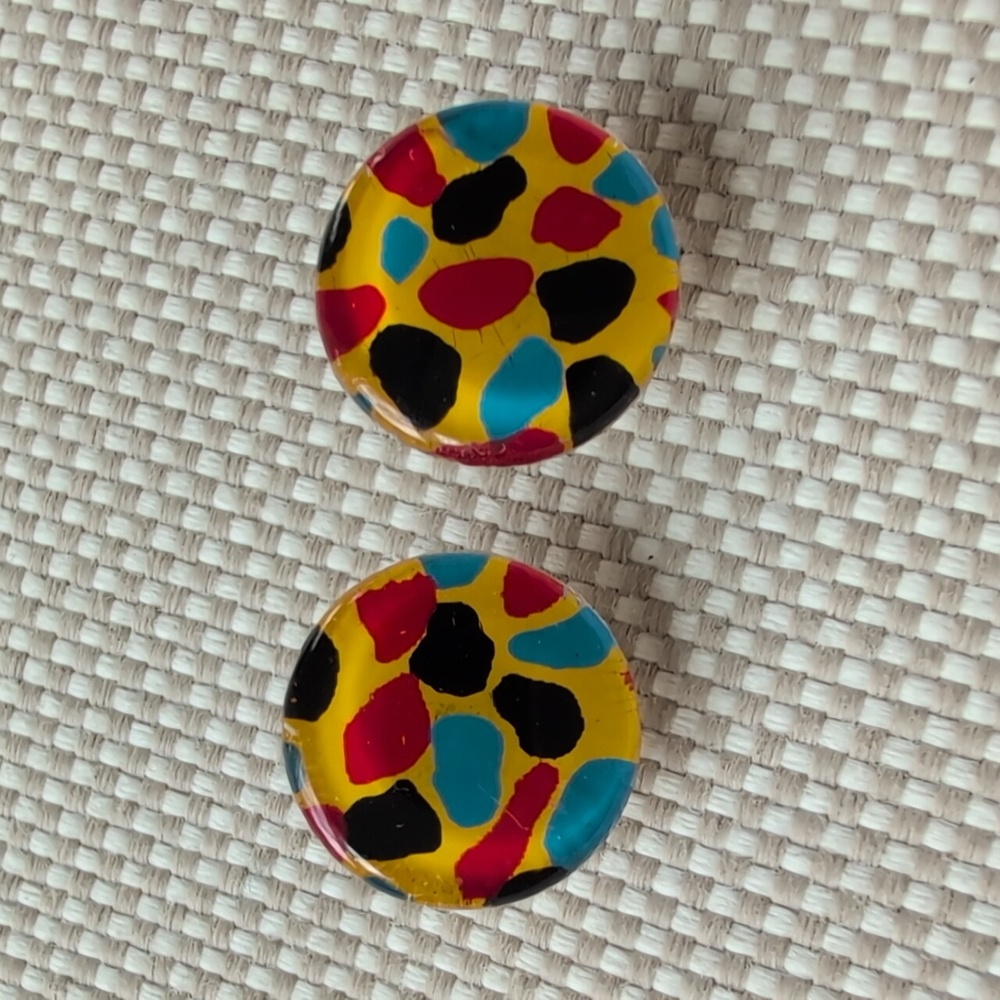 Colorful Round Stud Earrings